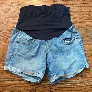 A Glow - maternity jean shorts